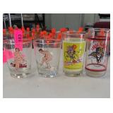 Lot of Four Decorated Glass Tumblers