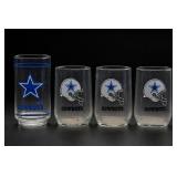 Set of 4 Dallas Cowboys / NFL Glass Tumblers