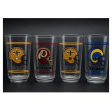 Lot of 4 1988 Mobil NFL Tumblers