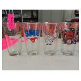 Lot of Four Decorated Glass Tumblers