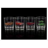 Lot of 4 Classic-Car Glass Tumblers