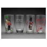 Lot of 4 Decorated Glass Tumblers