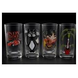 Lot of 4 Decorated Glass Tumblers