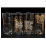 Lot of Four Souvenir Glass Tumblers