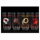 Lot of 4 NFL Team Glass Tumblers