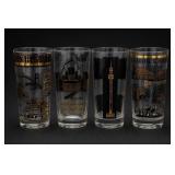 Lot of Four Souvenir Drinking Glasses