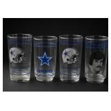 Set of Four Dallas Cowboys / NFL Glass Tumblers