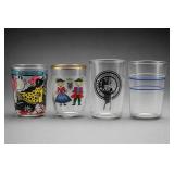 Lot of 4 Decorative Drinking Glasses