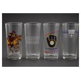 Lot of Four Decorated Glass Tumblers