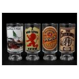 Four Mixed-Design Printed Footed Glasses