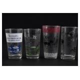 Lot of 4 Illustrated Drinking Glasses