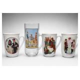 Set of Four Norman Rockwell Drinking Vessels