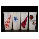 Set of Four Lot of Collegiate Glass Tumblers