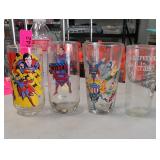 Lot of Superman/DC Glass Tumblers