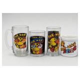 Lot of 4 Pac-Man Drinkware