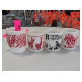 Lot of Five Decorative Drinking Mugs