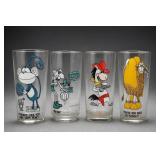 Lot of Four Cartoon Promotional Glasses