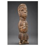 African Colon-Style Carved Wood Figure