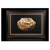 Framed Decorative Vessel Artwork