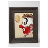 Signed Bunnee Sulkis Framed Clown Painting
