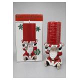 Fitz and Floyd Candy Christmas Santa Candleholder