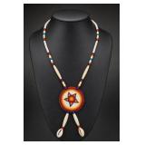 Beaded Medallion Pendant Necklace
