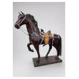 Painted Ceramic Equestrian Horse Sculpture
