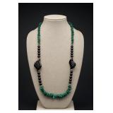 Green and Black Beaded Necklace