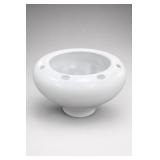 White Footed Bowl with Circular Openings & Blue