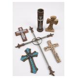 Religious Crosses & Decorative Vessel