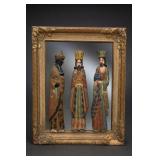Ornate Framed Mirror with Three Wise Men