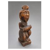 Carved Tribal Wooden Seated Figure