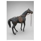 Horse Sculpture with Bridle and Tack
