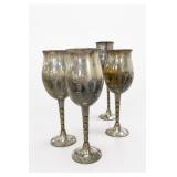Silver-Tone Stemmed Goblets