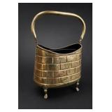Hammered Brass-Tone Footed Basket