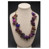 Purple Iridescent Statement Necklace