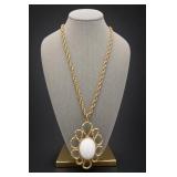 Gold-Tone Openwork Pendant Necklace