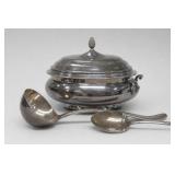 Sheffield Silver Co. Covered Server, Ladle & Spoon