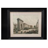 Framed European City Street Print