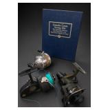 Lot of Fishing Reels and Penny Album Book