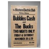 Bubbles Cash and The Bucks Event Poster