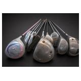 Lot of Wilson, Titleist & Taylor Made Golf Clubs