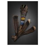 Vintage / Antique Feathered Beaded Medicine Stick