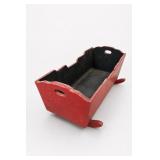 Red Wooden Vintage Baby Bassinet