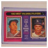 1975 Topps #200 Most Valuable Playersï¿½1962 Card