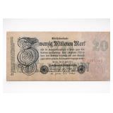 1923 German 20 Million Mark Reichsbanknote