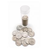 Roll of Mixed Washington Silver Quarters