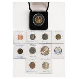 Assorted U.S. Coins and Transit Token