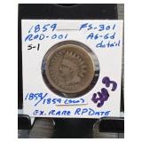 1859 Indian Head Cent