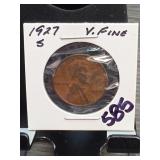 1927-S Lincoln Wheat Cent, VF